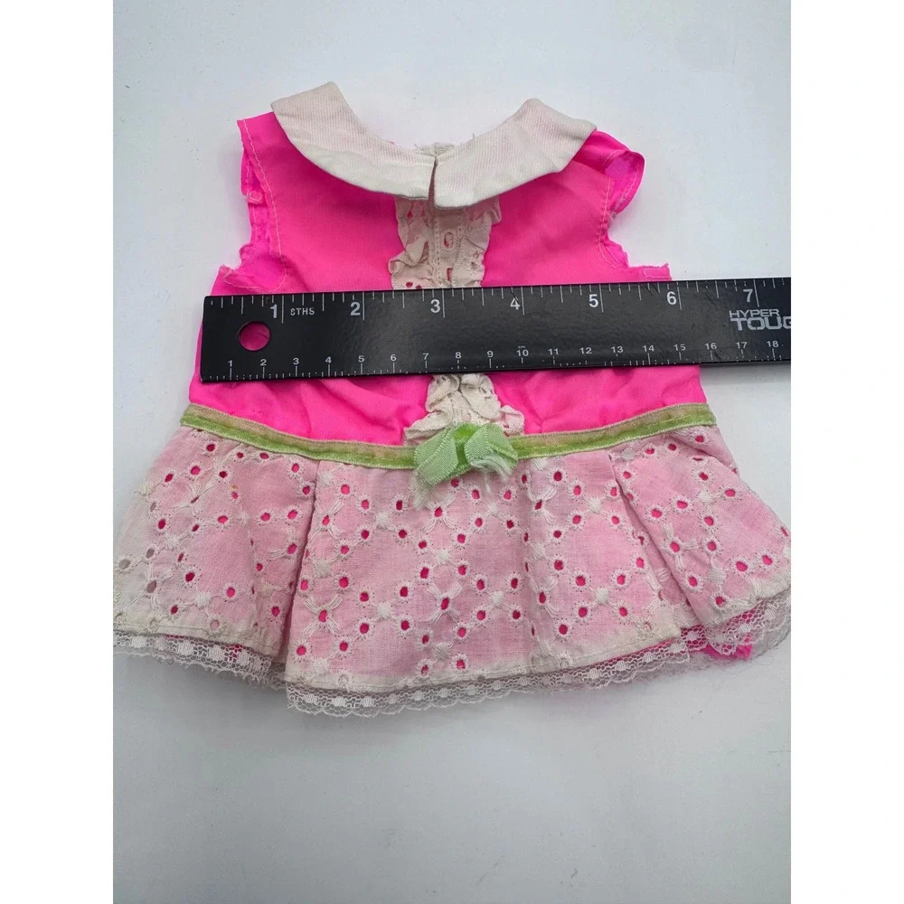 Baby 1964‎ First Step Pink Eyelet Lace Doll Dress Vintage Japan Accessory